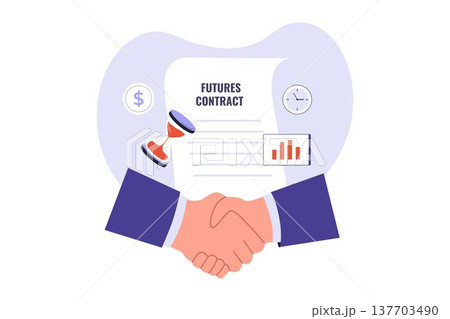 Futures Contract Digital Agreement and Financial Derivative Illustration Futures Contract Digital Agreement and Financial Derivative Illustration 137703490