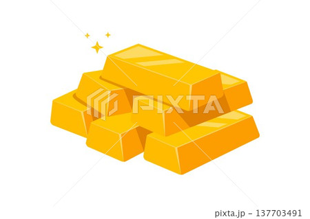 Illustration of a Stack of Gold Bars 137703491