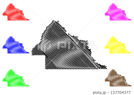 Castanheiras municipality (State of Rondonia or Rondonia, RO, Municipalities of Brazil, Federative Republic of Brazil) map vector illustration, scribble sketch Castanheiras map 137704377
