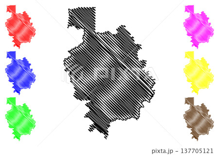 Pancas municipality (Espirito Santo state, Municipalities of Brazil, Federative Republic of Brazil) map vector illustration, scribble sketch Pancas map 137705121