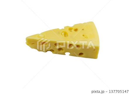 Piece of swiss cheese isolated on white background Piece of swiss cheese isolated on white background 137705147