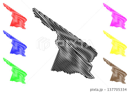 Pedro Canario municipality (Espirito Santo state, Municipalities of Brazil, Federative Republic of Brazil) map vector illustration, scribble sketch Pedro Canario map 137705334