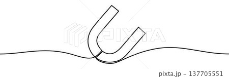 Magnet sign, minimalist ecological and environmental concept symbol, continuous line design, isolated on transparent background, vector illustration Magnet sign, minimalist ecological and environmental concept symbol, continuous line design, isolated on transparent background, vector illustration 137705551