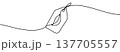 Clothing Tag with Plant Leaf, minimalist ecological and environmental concept symbol, continuous line design, isolated on transparent background, vector illustration 137705557