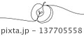 Half Apple, minimalist ecological and environmental concept symbol, continuous line design, isolated on transparent background, vector illustration 137705558
