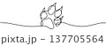 Wild Animal Paw Print, minimalist ecological and environmental concept symbol, continuous line design, isolated on transparent background, vector illustration 137705564