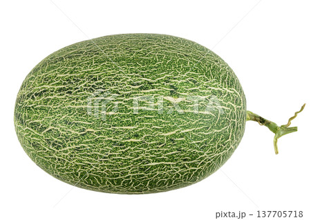 Green ripe melon on white background 137705718