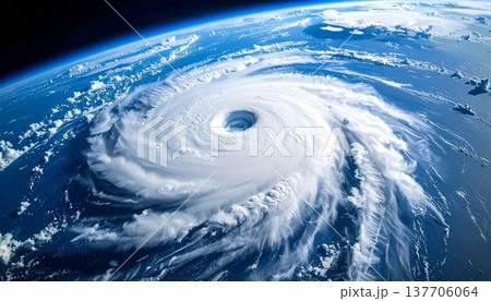 宇宙から観た台風、ハリケーンのイメージ画像 137706064