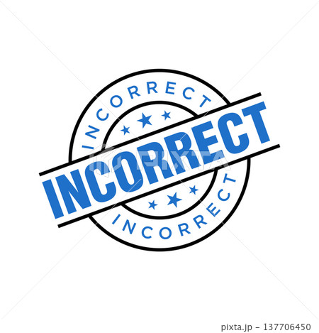 Incorrect Letter Rubber Stamp Template Design 137706450