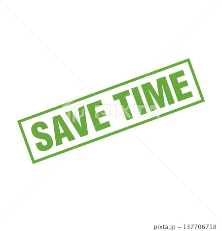 Save Time Letter Rubber Stamp Template 137706718