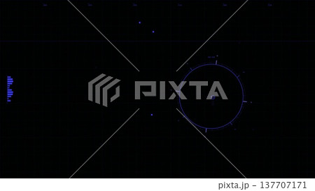 Digital Compass HUD with Blue Neon Interface...のイラスト素材 [137707171] - PIXTA