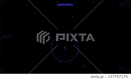 Futuristic Blue Compass Navigation HUD Interface Display Futuristic Blue Compass Navigation HUD Interface Display 137707174