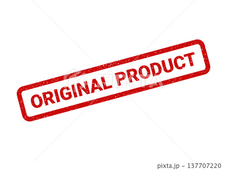 Grungy rectangular rubber stamp with text ORIGINAL PRODUCT conveying authenticity and verification 137707220