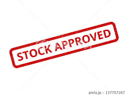 Grungy rectangular stamp icon with STOCK APPROVED text, signifying official validation for various products Grungy rectangular stamp icon with STOCK APPROVED text, signifying official validation for various products 137707267