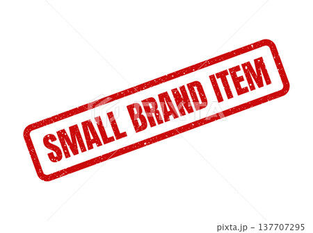 Grungy rectangular stamp promoting an item originating from a distinctive small brand and independent business 137707295