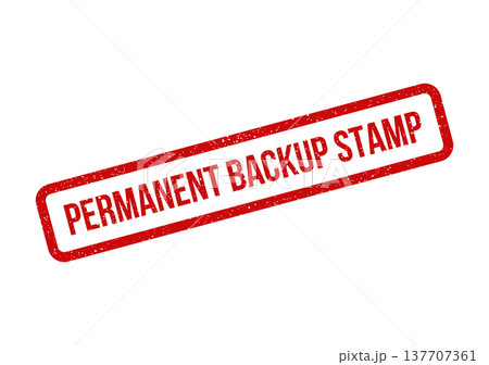 Grungy red rectangular permanent backup stamp mark for reliable document identification and data security Grungy red rectangular permanent backup stamp mark for reliable document identification and data security 137707361