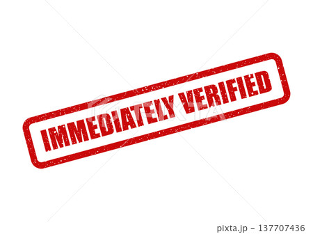 Grungy red rectangular stamp displaying IMMEDIATELY VERIFIED message, for swift authentication or approval confirmation 137707436