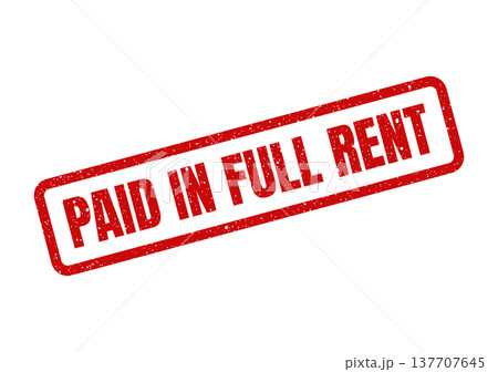 Grungy red rubber stamp symbolizing a full rent payment has been successfully completed and acknowledged Grungy red rubber stamp symbolizing a full rent payment has been successfully completed and acknowledged 137707645