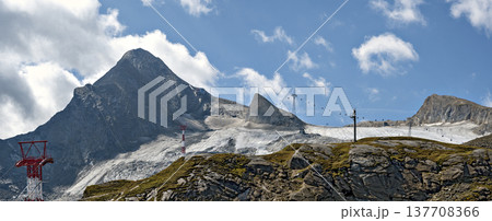Mountain kitzsteinhorn and glacier Schmiedingerkees Mountain kitzsteinhorn and glacier Schmiedingerkees 137708366