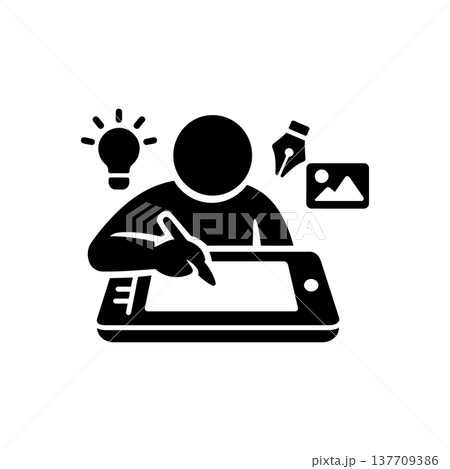 Digital Illustrator Creative Professional Icon 137709386