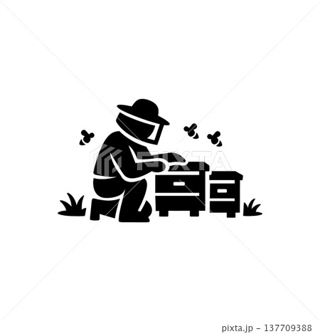 Professional Apiarist Beekeeper Farm Icon 137709388