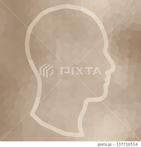 Geometric Human Profile Silhouette with Mosaic Texture for Technology 137710514
