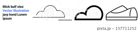 Nature design, weather icons, abstract art, branding elements, creative layouts, graphic templates. Simplified black-and-white clouds and landscapes. Nature design and weather icons concept Nature design, weather icons, abstract art, branding elements, creative layouts, graphic templates. Simplified black-and-white clouds and landscapes. Nature design and weather icons concept 137711252