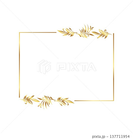 gold floral frame free 137711954