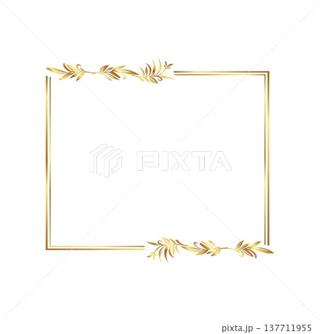 gold floral frame free 137711955