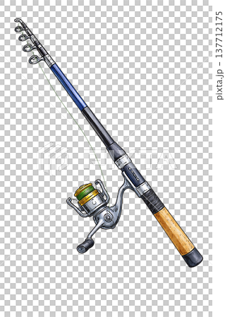 釣り竿のシンプルイラスト フィッシング素材 137712175