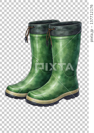 長靴のシンプルイラスト 作業用ブーツ素材 137712176