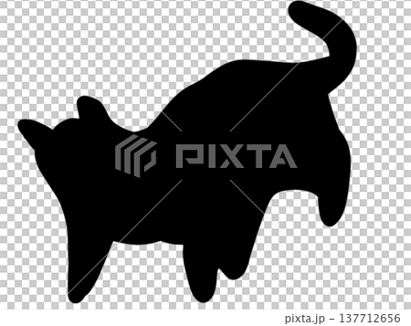 Relaxing cat silhouette 137712656