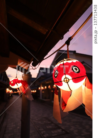 『 金魚ちょうちん 白壁の町並み 』 山口県柳井市観光 『 金魚ちょうちん 白壁の町並み 』 山口県柳井市観光 137713438