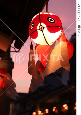 『 金魚ちょうちん 白壁の町並み 』 山口県柳井市観光 『 金魚ちょうちん 白壁の町並み 』 山口県柳井市観光 137713442