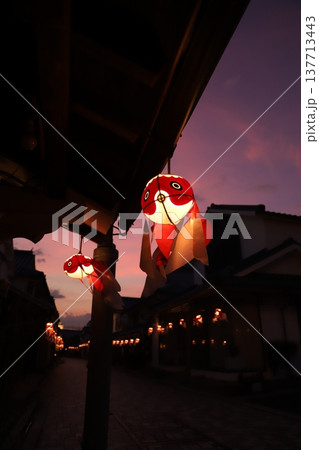 『 金魚ちょうちん 白壁の町並み 』 山口県柳井市観光 『 金魚ちょうちん 白壁の町並み 』 山口県柳井市観光 137713443