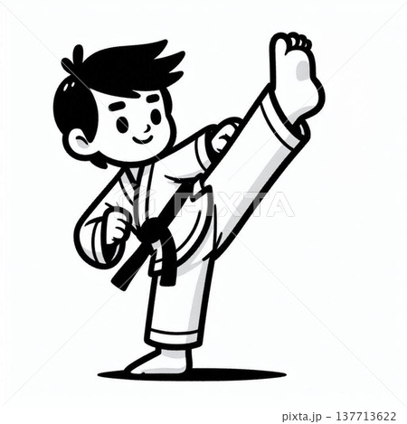 空手のイラストデザイン 137713622