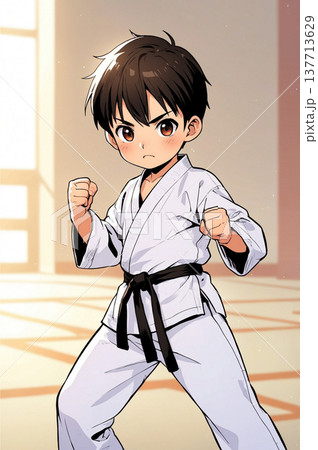 空手のイラストデザイン 137713629
