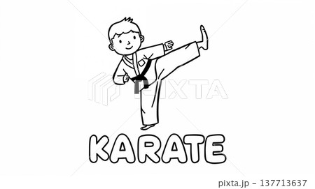 空手のイラストデザイン 137713637