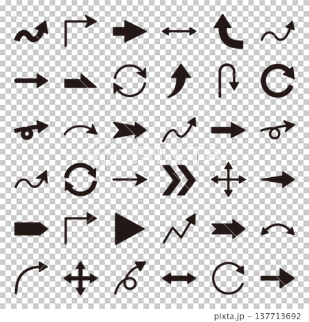 向量圖組的箭頭。圖標，簡單 137713692
