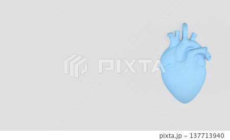 Blue Human Heart Anatomy Medical 3D Illustration Blue Human Heart Anatomy Medical 3D Illustration 137713940