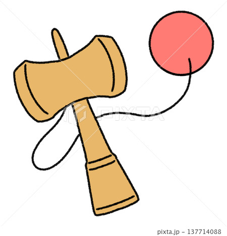 けん玉のシンプルかわいいイラスト 137714088