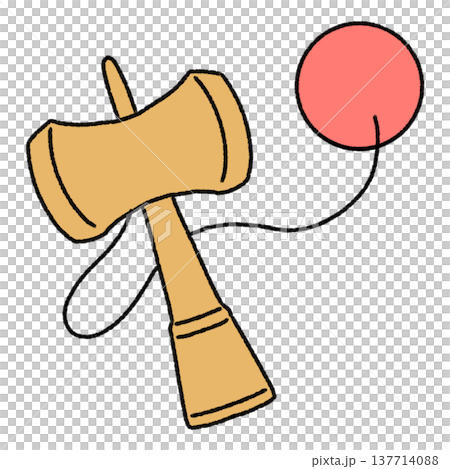 けん玉のシンプルかわいいイラスト 137714088