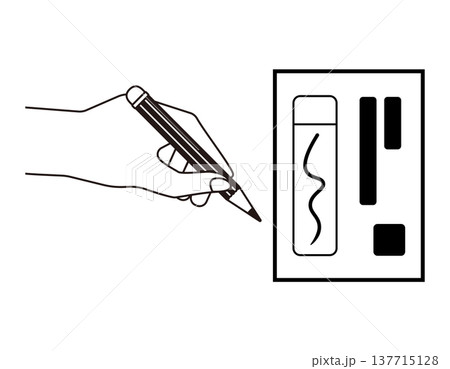 投票用紙に記入するイラスト　選挙アイコン 137715128