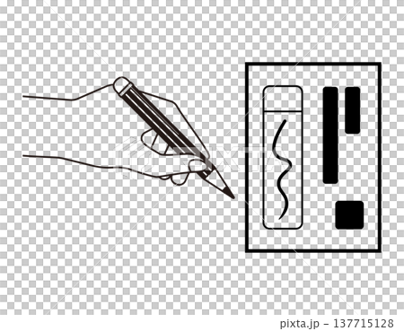 投票用紙に記入するイラスト　選挙アイコン 137715128