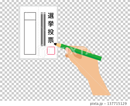 Illustration of filling out a ballot paper; election icon Illustration of filling out a ballot paper; election icon 137715129