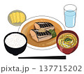 サバのみそ煮定食のイラスト 137715202