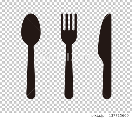 A simple icon set of spoon, fork, and knife. A simple icon set of spoon, fork, and knife. 137715609
