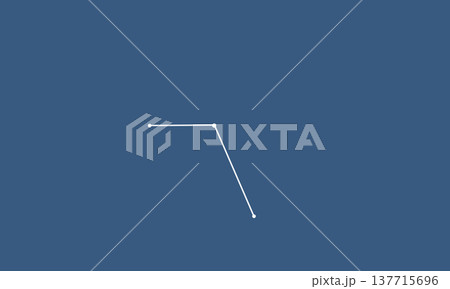 ネイビー色の背景に浮かぶろくぶんぎ座の星座線のイラスト（白色） 137715696