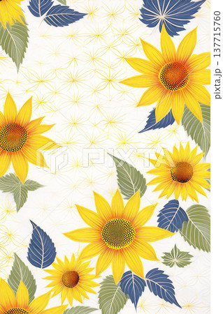ヒマワリをイメージした幾何学模様 137715760