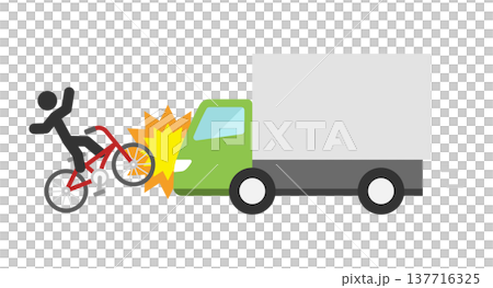Bicycle and truck accident Bicycle and truck accident 137716325